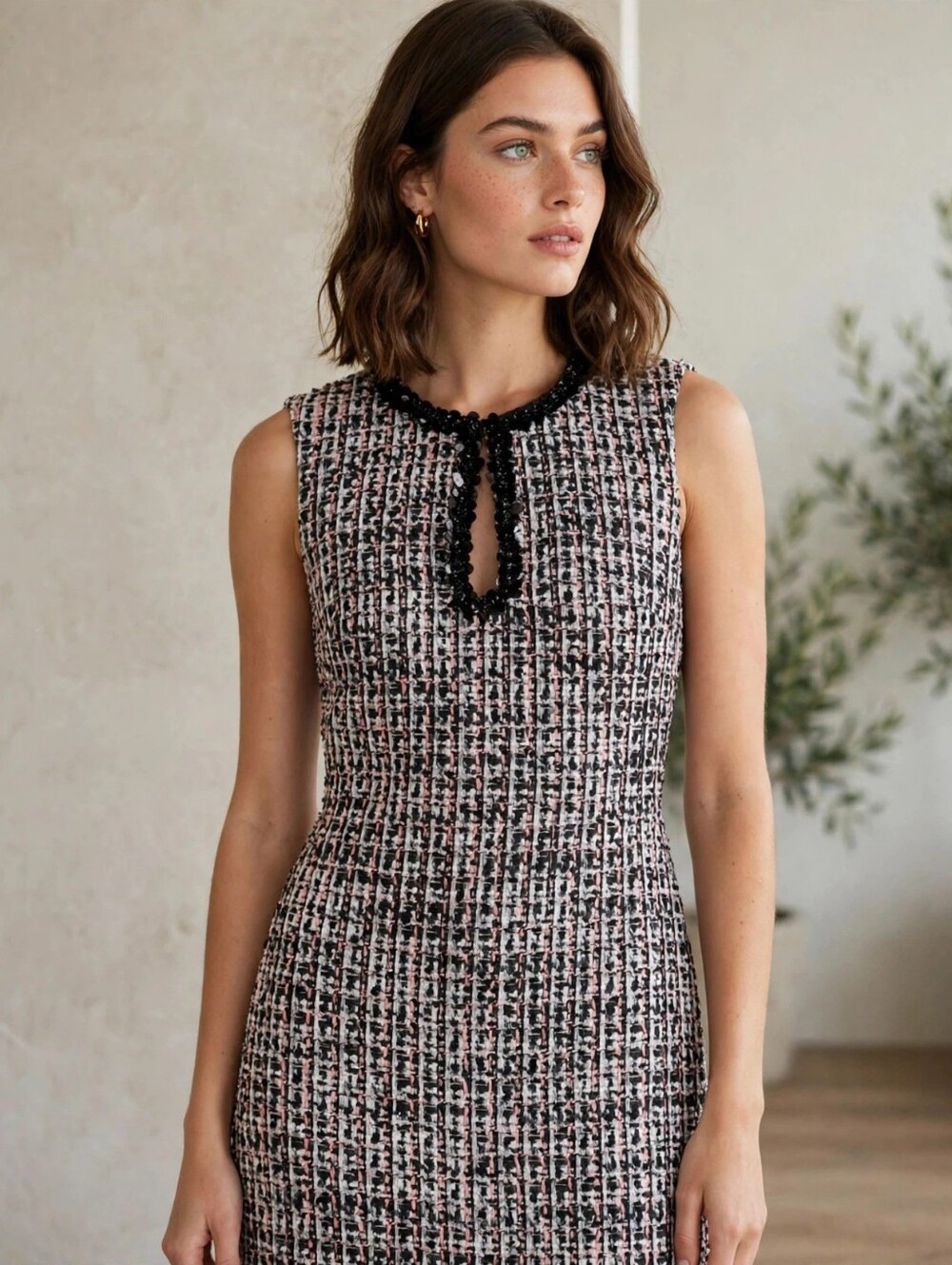 SELF-PORTRAIT Sequin-embellished Bouclé-tweed Mini Dress US 8/UK 12 EUC